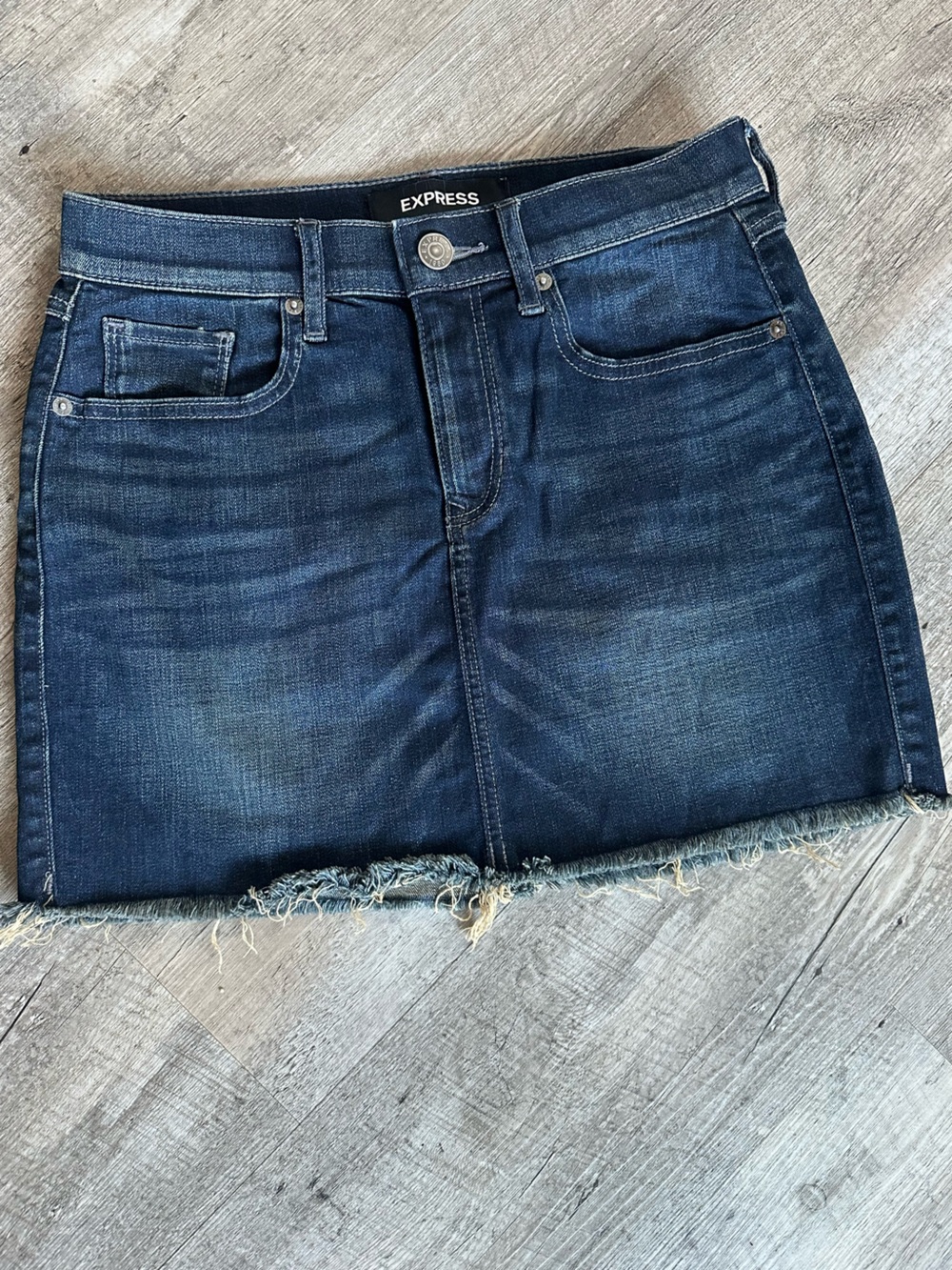 Express Dark Blue Denim Mini Skirt